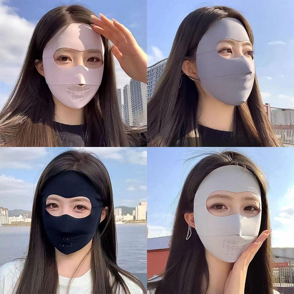 

UPF50+ Ice Silk Mask Breathable Sun Protection Mask Portable Sunscreen Veil