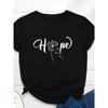 Dandelion Hope Letter Print Women T Shirt Short Sleeve O Neck Loose Women Tshirt Ladies Tee Shirt Tops Clothes Camisetas Mujer
