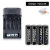 PALO 1.2V NI-MH AA 3000mah Rechargeable battery AA NIMH 2A  Batteries With 4 Slots LCD USB charger for 1.2V/1.5V AA AAA Battery