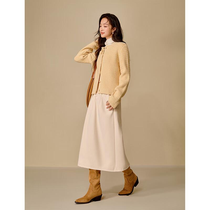 INMAN Women's Short Ribbed Knit 3D Flower Cardigan Sweater