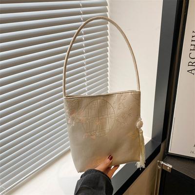 New Chinese Style Single-shoulder Underarm Bag Portable Personality Niche New Chinese Style Bag Women's Beautiful Casual Bucket Bag