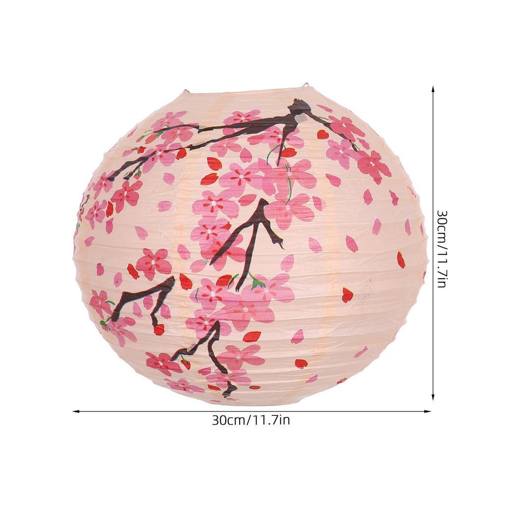 Peach Blossom Japanese Paper Lanterns Cute Pink Hanging Indoor Garden Decorative Festive Party New Year Lantern Outdoor