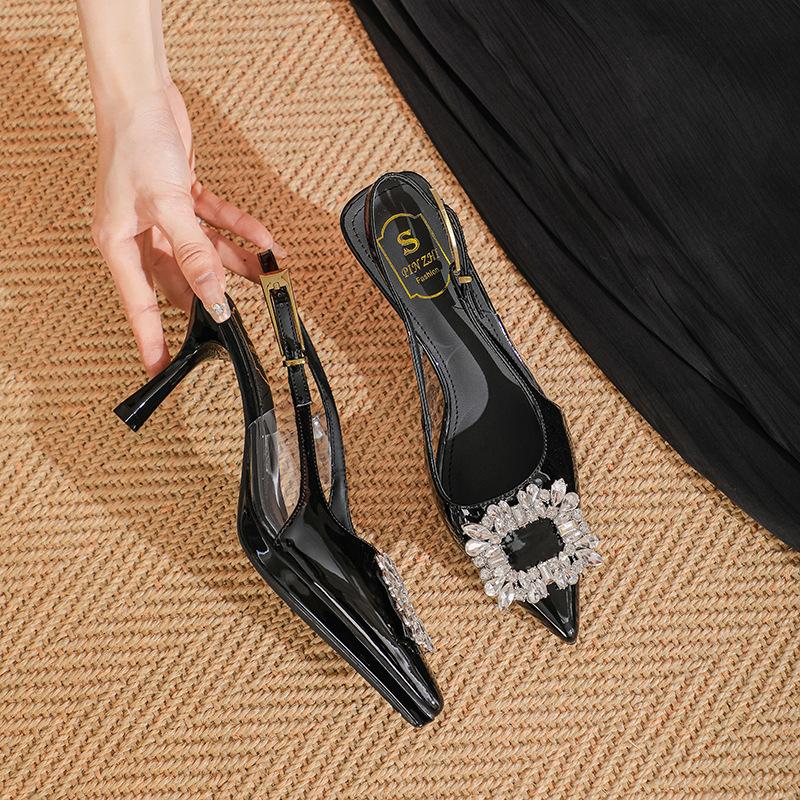 

C word belt is not tired of empty sandals for women s summer new pointed stiletto high heels for women 39