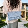 Korean Brand Shoulder Bag 2026 New Denim Side Bags for Women Ladies Crossbody Solid Fashion Chain Luxury Designer Korean Hasp