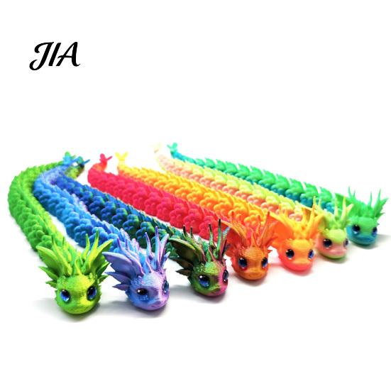 Kawaii Cherry Blossom Decor 3D Printed Articulated Dragon Fidget Toy, Cute Ornaments, Desk Toys for Anxiety Relief Stress Toy Adults, Fantasy