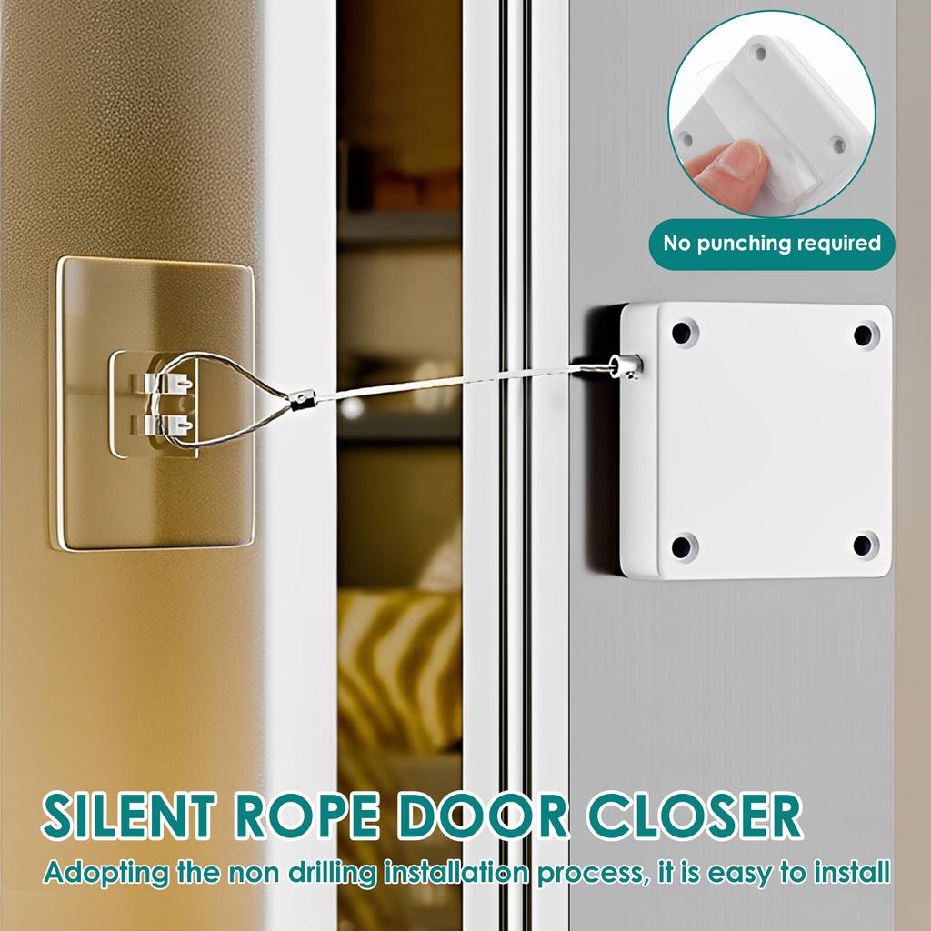4Pcs Punch Free Sliding Door Closer Easy Install Automatic Shower Curtain Closer with Adhesive Stickers and Wrench for Bathroom