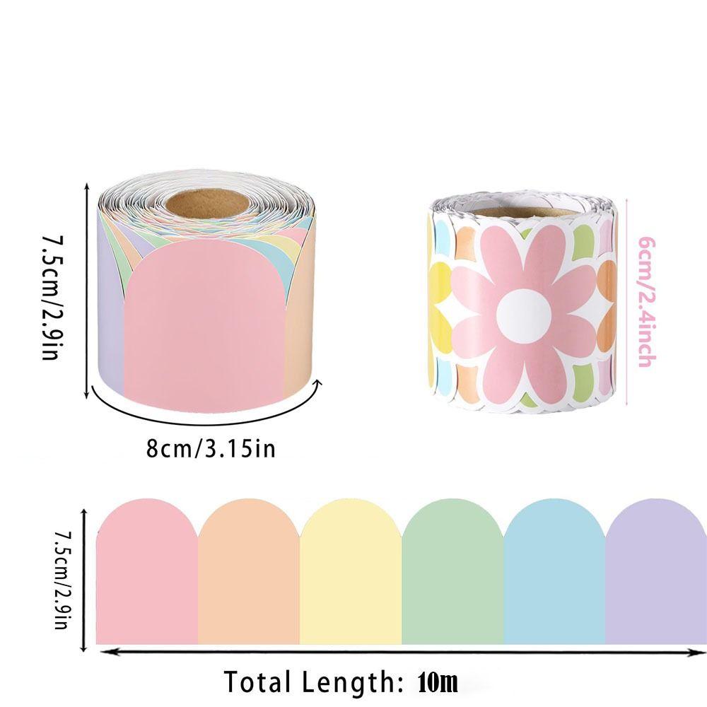 Colored Poster Border Stickers Flower DIY Black Board Decorative Stickers Waterproof Wavy Edge Paper
