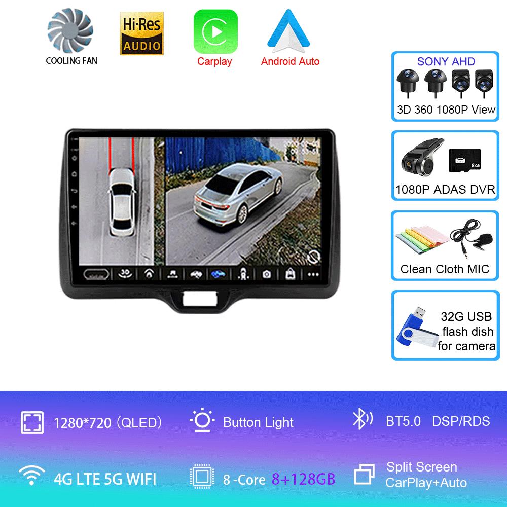 Android 14 Car Radio Carplay Auto For Toyota Yaris Vios 2020 - 2025 Right Hand Drive Multimedia Player GPS Video 2 Din Head Unit