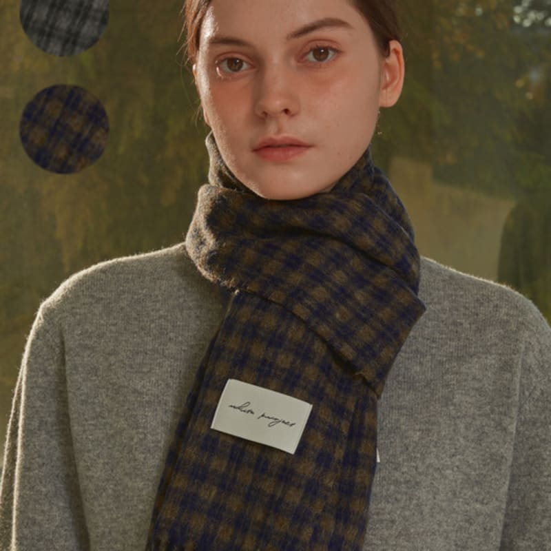 White Project MICRO PATTERN VIRGIN WOOL MUFFLER [2COLOR]