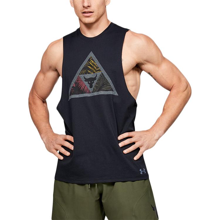 Under Armour Project Rock Running And Fitness Training Sports Vest Men Tops Black 1351589-001