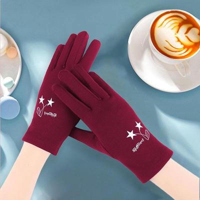 Gloves Women'S Autumn Warmth And Velvet Outdoor Five-Finger Women'S Cold-Proof Cycling Driving Gloves Performance