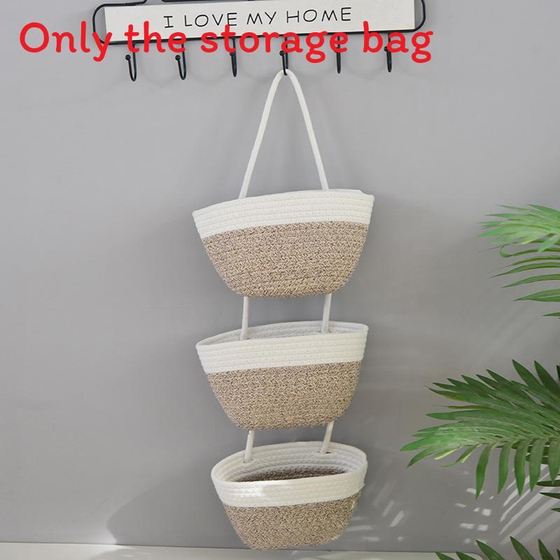 Multipurpose Foldable Cotton Hanging Basket For Bedroom Organizing