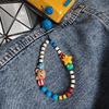 Ins Dopamine Teddy Bear Smiling Face CCD Hanging Rope Phone Case Chain Clapper Anti Throw DIY Bead