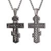 Orthodoxe Jesuskreuz-Anhänger-Halskette für Herren Vintage Edelstahl Religiöse Kreuz-Halskette Gebets-Schmuck Zubehör Geschenke