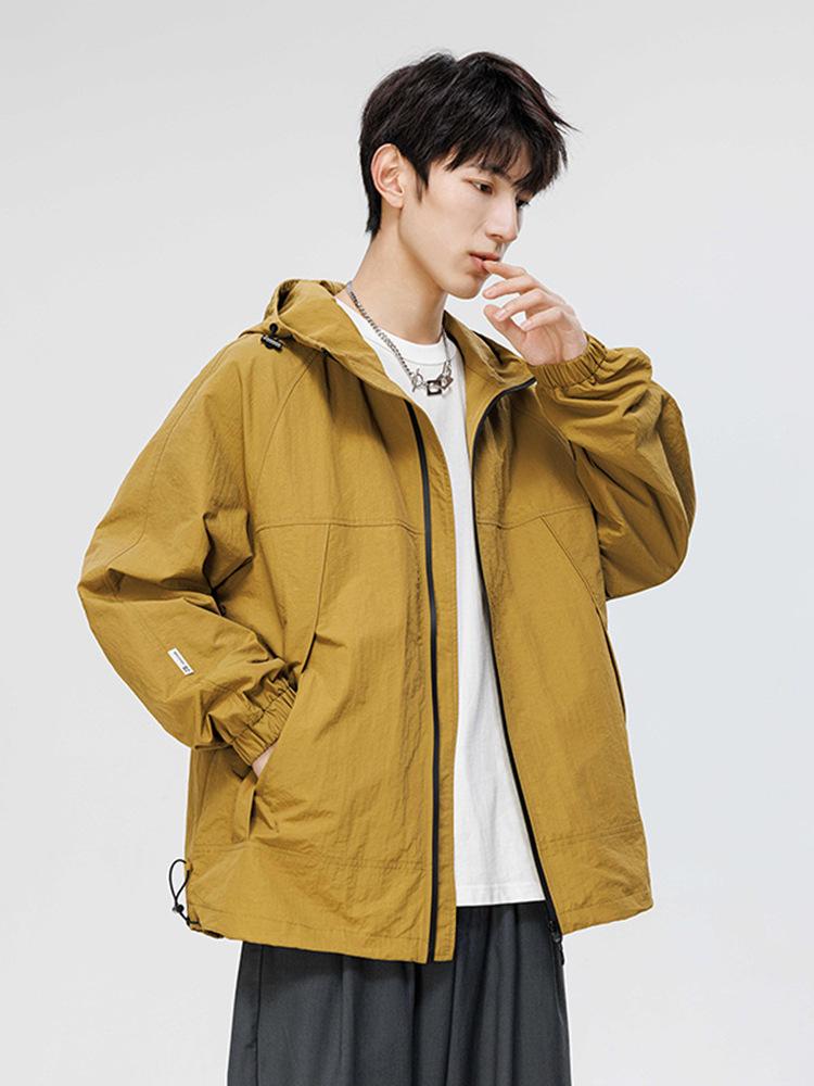 Trendy American Windbreaker Jacket - Unisex Hooded, Lightweight, Autumn/Winter, Waterproof & Breathable