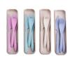 Wheat Straw Cutlery Set Fork Spoon Knife Three-piece Set Work Travel Portable Set Japanese Straw Cutlery Box