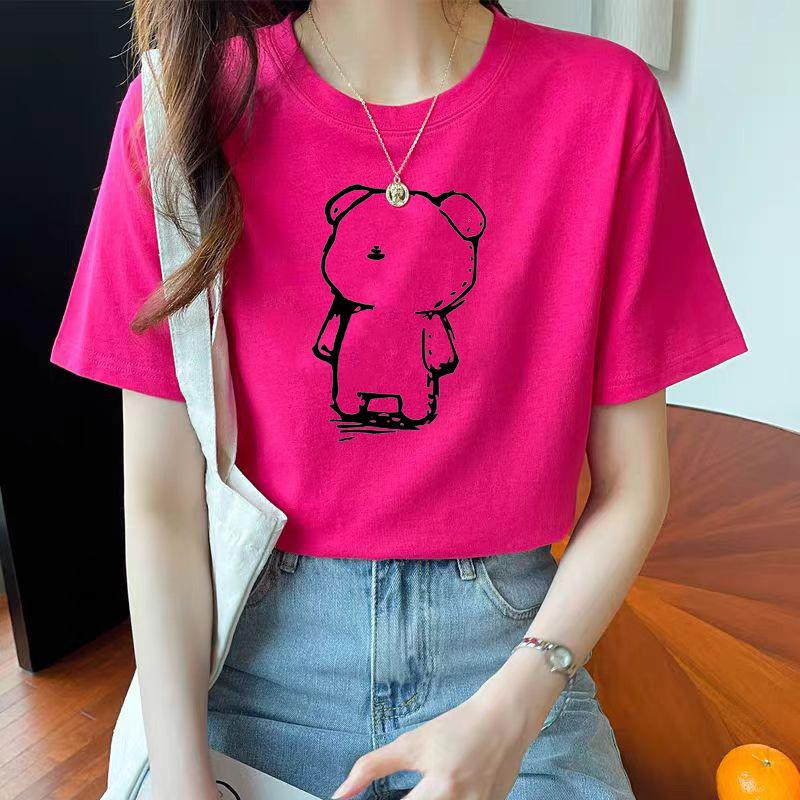 VEZFAA Damenmode Casual Sommer Frühling Kurzarm O-Ausschnitt Blusen & Hemden