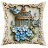 Heimdeko Blaue Blumen, Vögel & Schmetterlinge Kissenbezüge Muster Kissenbezug Geeignet für Sofa Schlafzimmer Auto Kissenbezug
