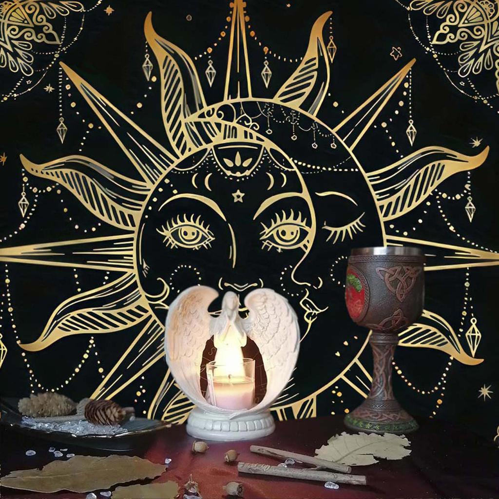 Divinations Tischdecke Monde und Sonne Astrologie Tarots Karten Tischdecke Altäre Tuch Divinations Brettspiel Zubehör