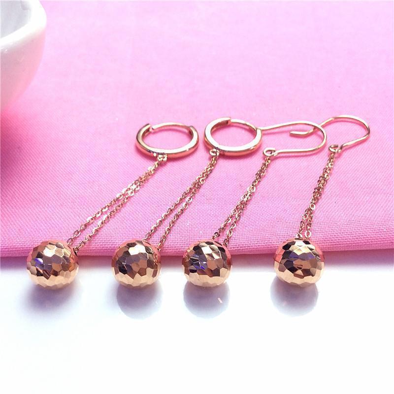 Purple Gold Ball Rose Gold Plated Earrings, Ear Hooks, Simple Personality, Fashion Temperament, Style Jewelry Women