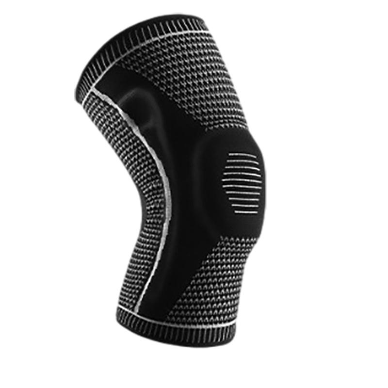 

Силиконовый спортивный наколенник нейлоновый компрессионный медицинский бандаж рукав спорт бег L чёрный
