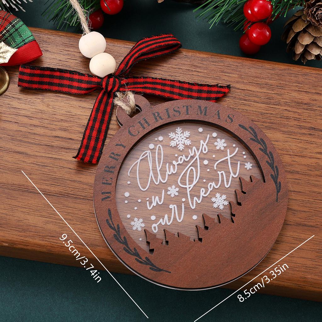 1pc Retro Christmas Pendant Ornament Wooden Creative Blue Art Drop Decoration for Entryways Windows Wall Home Party Decor