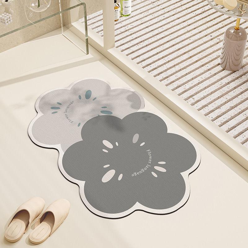 Bathroom absorbent floor mat, toilet diatom mud absorbent mat ins wind resistant dirt non-slip waterproof toilet entry floor mat