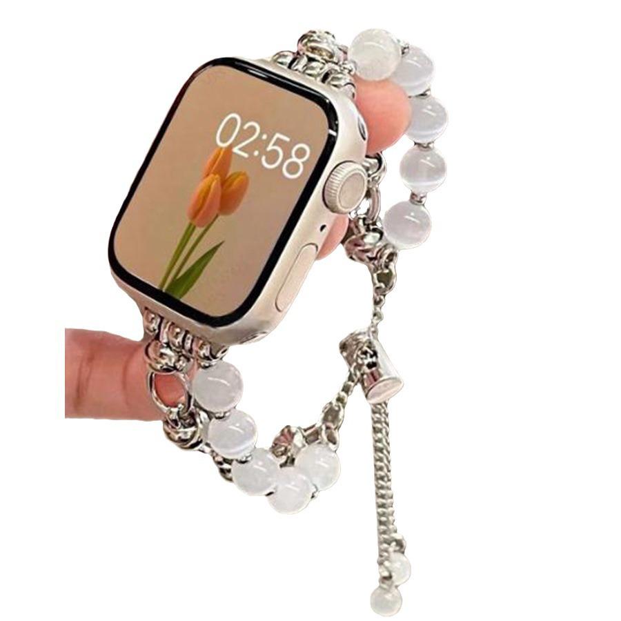 Tricolor Cat's Eye Stone Bracelet Strap for Apple Watch Series 9, 8, 7, 6, 5, 4, 3, 2, 1, and SE
