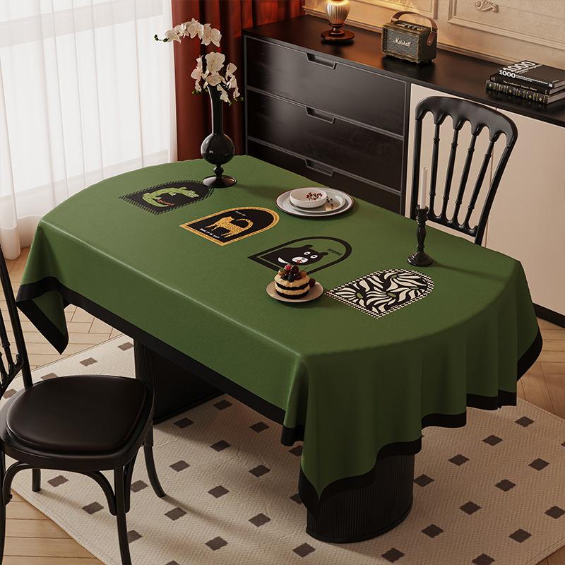 Red Tablecloth Oil-Proof And Waterproof Dining Table Cloth Household Living Room Non-Slip Wedding Coffee Table Cloth Table Anti-Scalding And Heat