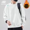 Skechers Autumn And Winter Fleece Warm Long Sleeve Versatile Pullover Sports Base Layer Sweatshirt Men sweatshirt Cotton-Candy-White P425M233-0074