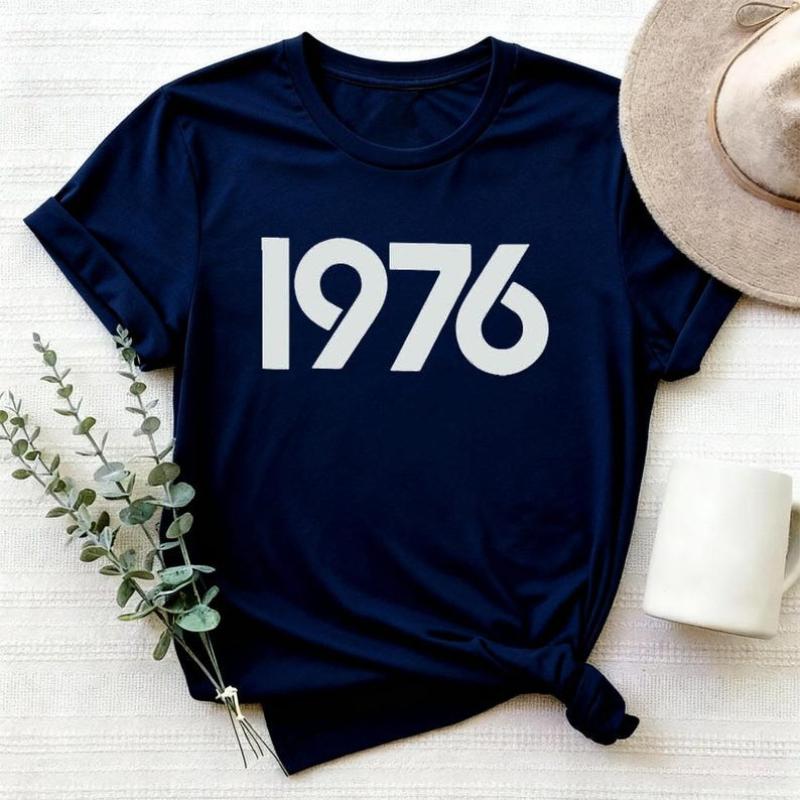 

Custom 50th Shirt Vintage Family Party Birthday Gift High Quality Cotton T Shirt 1976 Year Unisex Fashion Printed Tshirt Tops S
