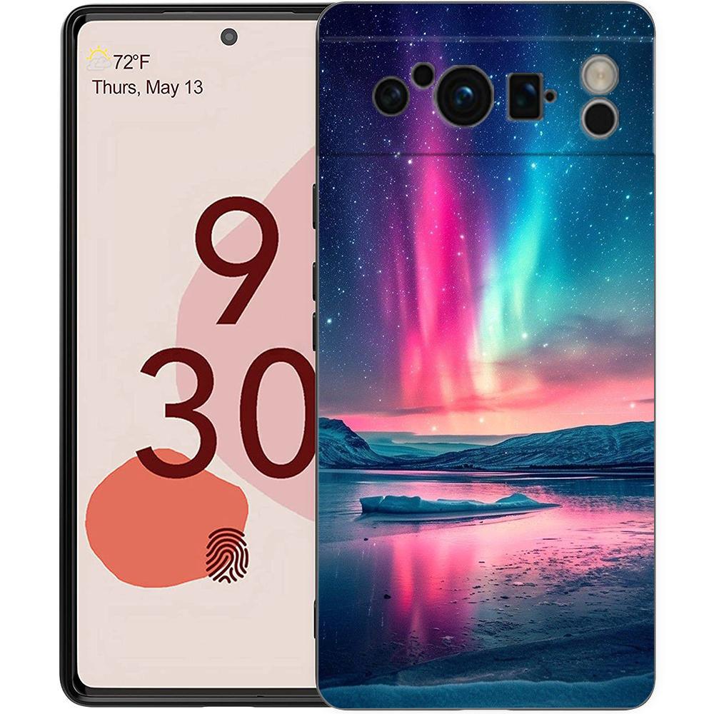 Beautiful northern lights Phone Case For Google Pixel 9 8 7 6 Pro XL 8A 7A 6A TPU Shell Soft Shockproof Black Cover