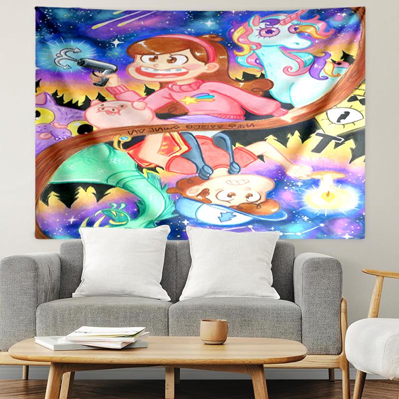Gravity Falls Print Tapestry, Lightweight Wall Hanging, for Bedroom, Dorm, Living Room, Home Art Decor, Birthday Christmas Gift for Friends