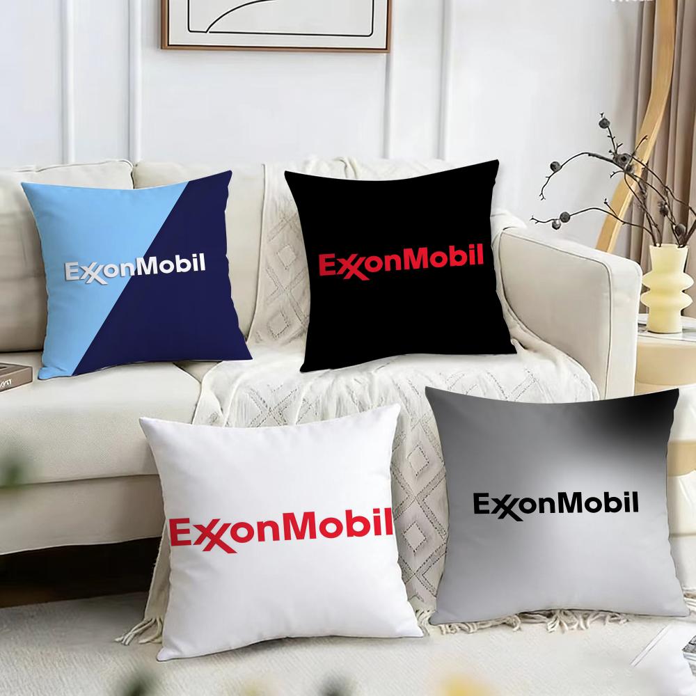 ExxonMobil Cushion Cover Reversible Plush Pillow Cover – For car, sofa, bedroom, perfect as a gift.
