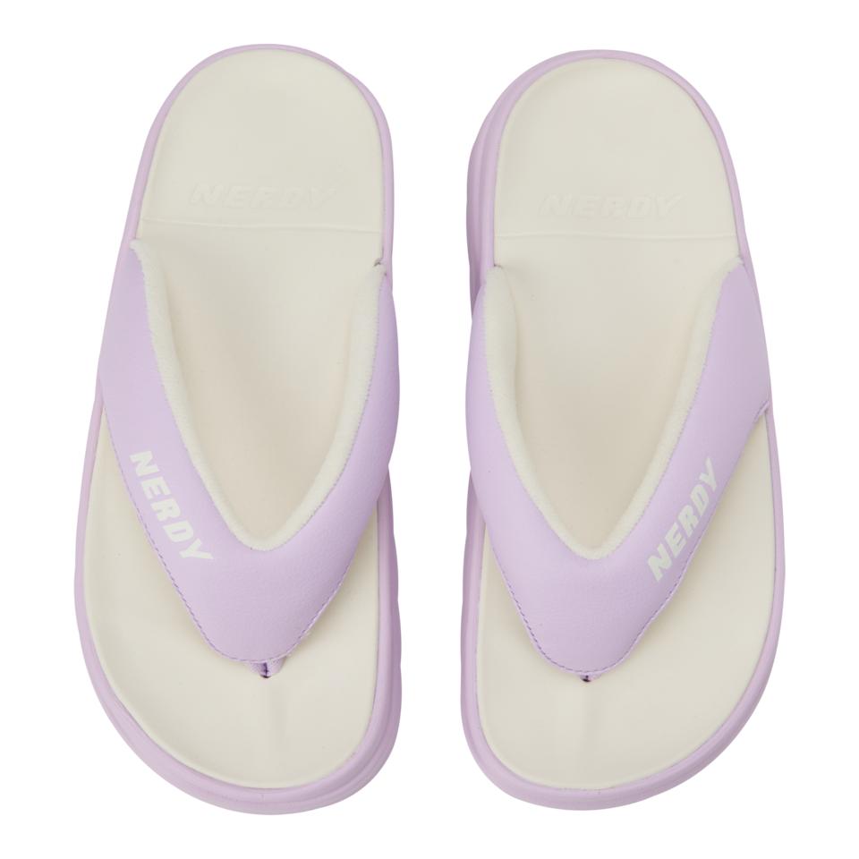 

Пушистые шлепанцы NERDY светло-фиолетовые