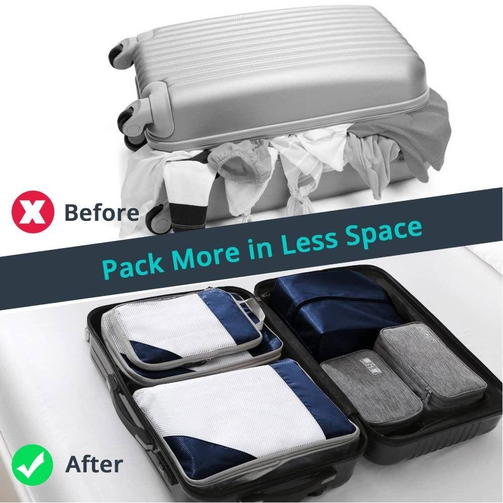 4pcs/Set Large Capacity Travel Luggage Organiser Waterproof Compression Nylon Travel Bag