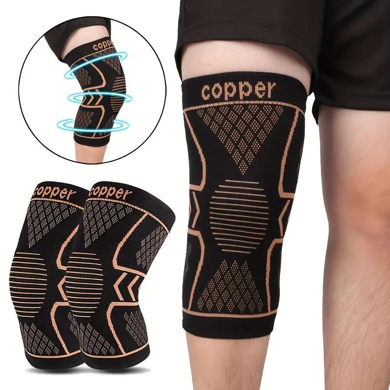 2pcs Copper Fiber Knee Brace - Breathable Knee Pad, Stabilizing Knee Support for Patella,Design for & Daily Use, Knee Wraps