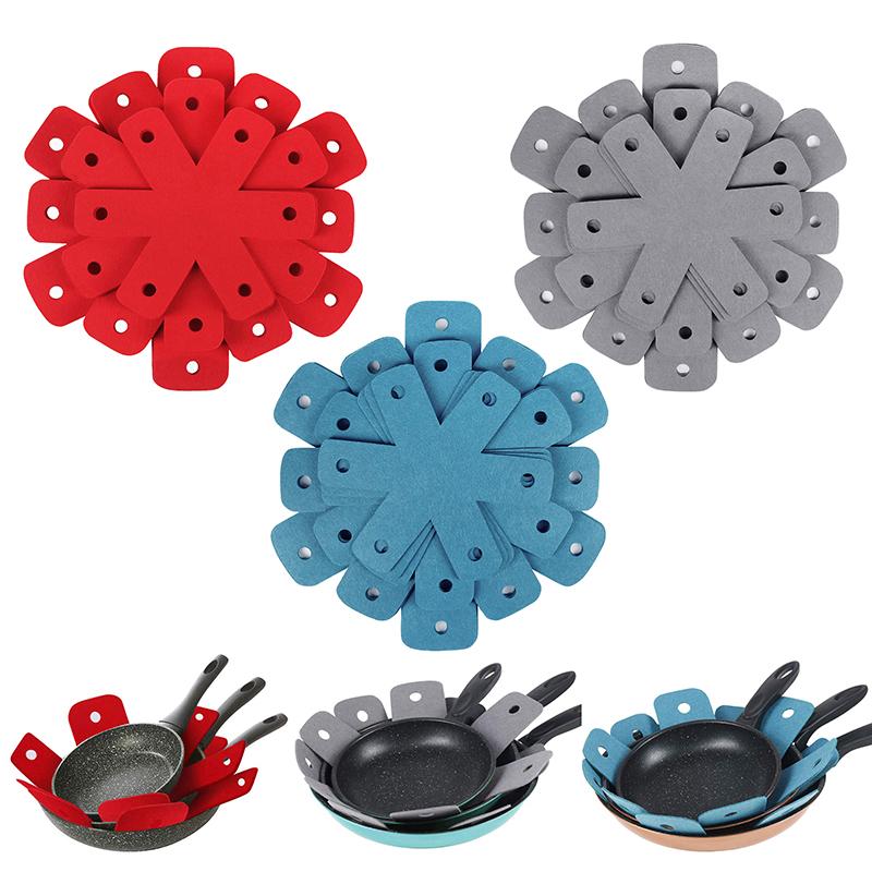 12 Stück Topf Pfannen Schutzpolster 10''/12''/14''/16'' Größere Dickere Blätter Pfanne Topf Trennpolster Outdoor Geschirr