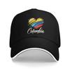 Vintage Colombia Flag Golf Cap Unisex Headwear  Outdoor Travel Adjustable Fit Sun Caps