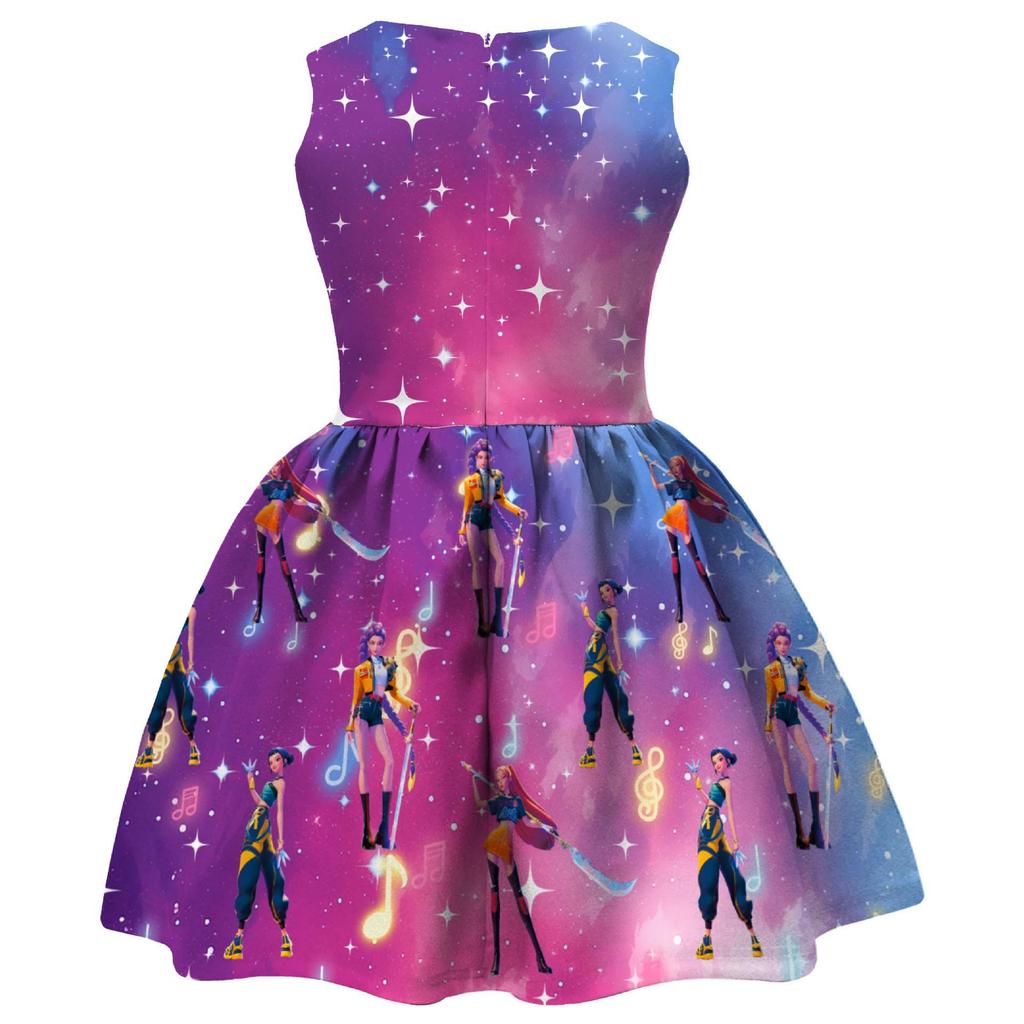 Em estoque: Vestido Formal com Saia e Laço Digital Print The Witcher Girls 94209