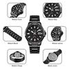 Skmei Luxury Steel Strap Mens Bracelet Watches with Date Alloy Case Mineral Glass Dial Analog Display Quartz Waterproof Watch