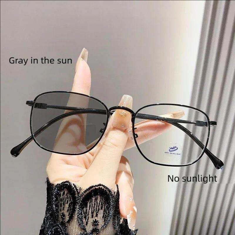 New Style Lightweight Photosensitive Reading Glasses Anti-blue Light HD Color-changing 011