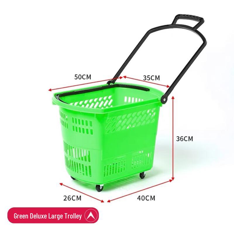 

Large Plastic Shopping Basket with Wheels