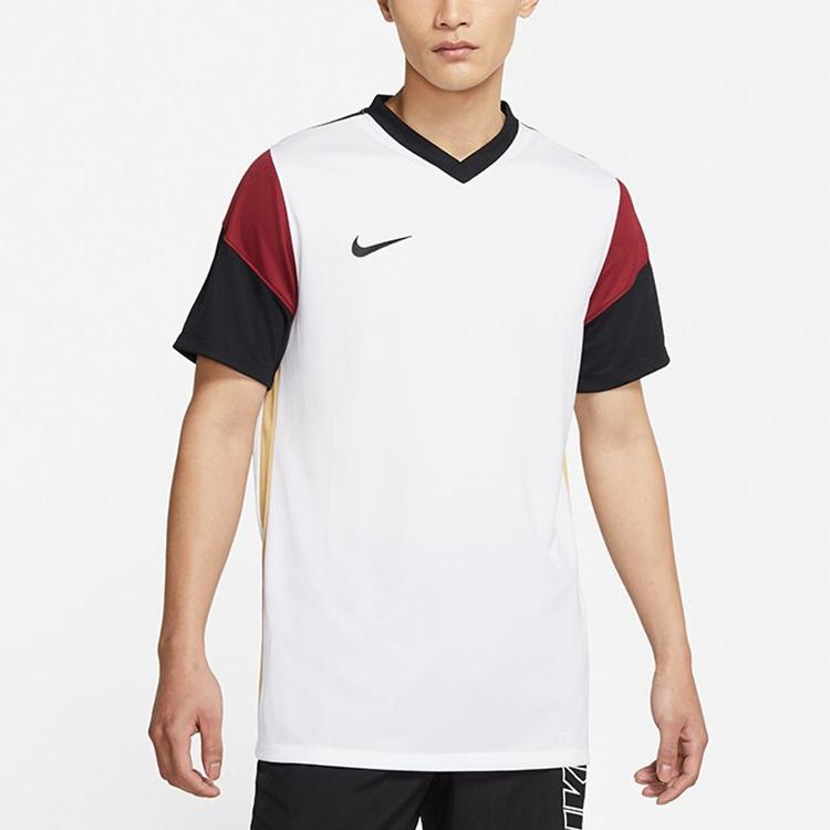 Nike Casual Sports Breathable V-Neck Short Sleeve T-Shirt Men Tops White CW3826-100