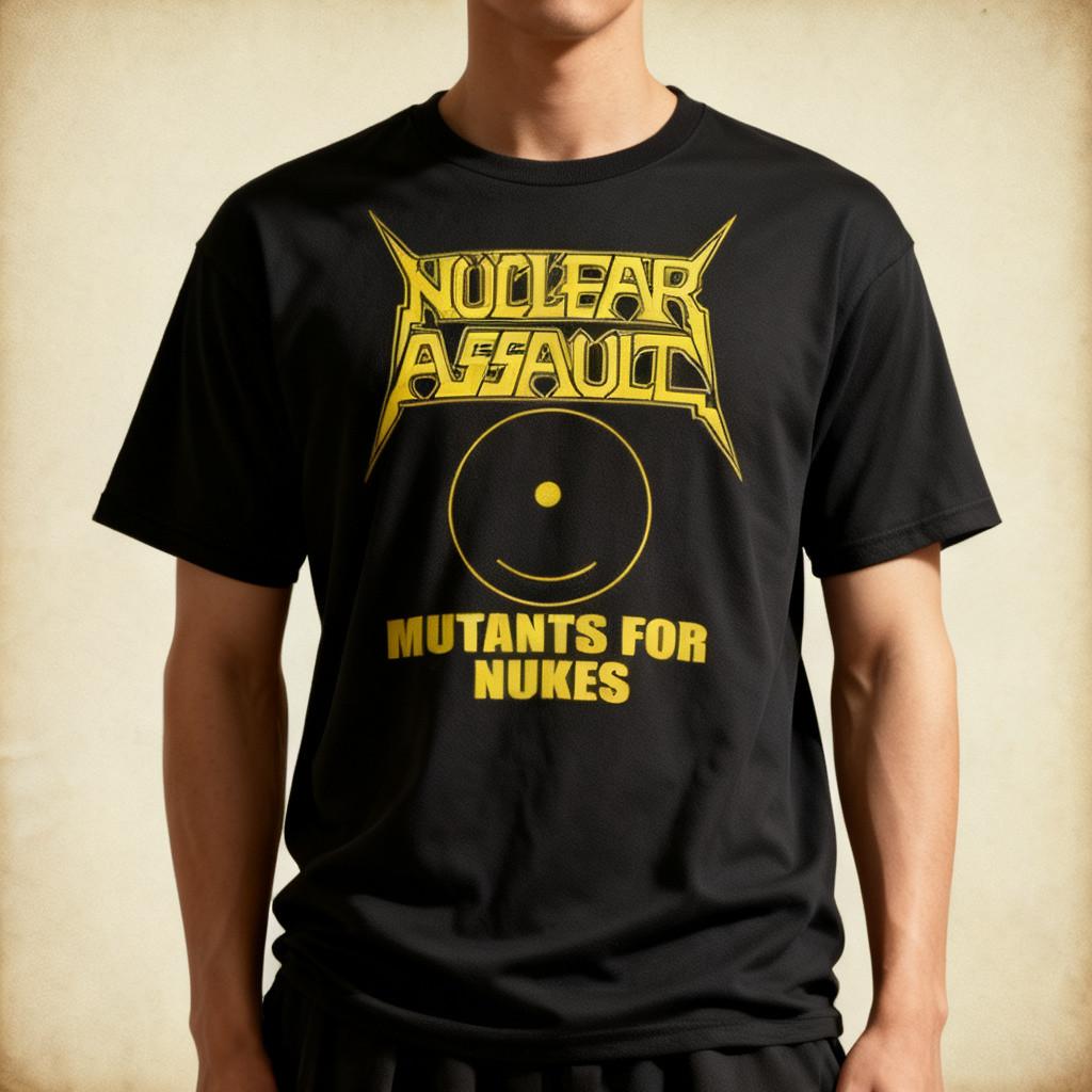 Vtg Nuclear Assault Band Mutants For Nukes Cotton Black Unisex Shirt NWT Unisex T-Shirt S