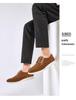 2024 British Style Men's Retro Derby Shoes: Genuine Leather, Round Toe, Lace-Up, Frosted Cow Suede for Spring & Autumn.
