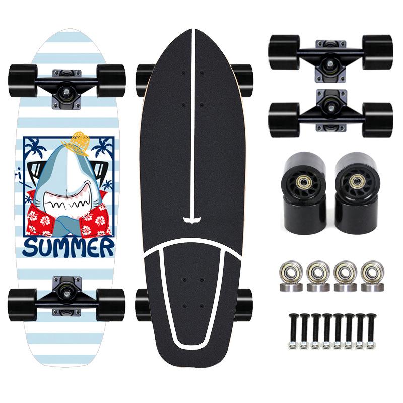 Thailand Maple Big Fish Board Single Upturned Skateboard Walking Board Land Surfboard Brush Street Board Four