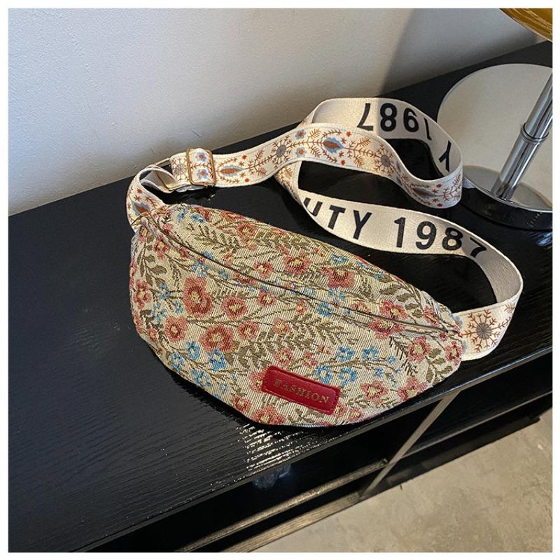 

Fresh and fashionable canvas bag literary niche fanny bag versatile dumpling bag women s crossbody shoulder bag