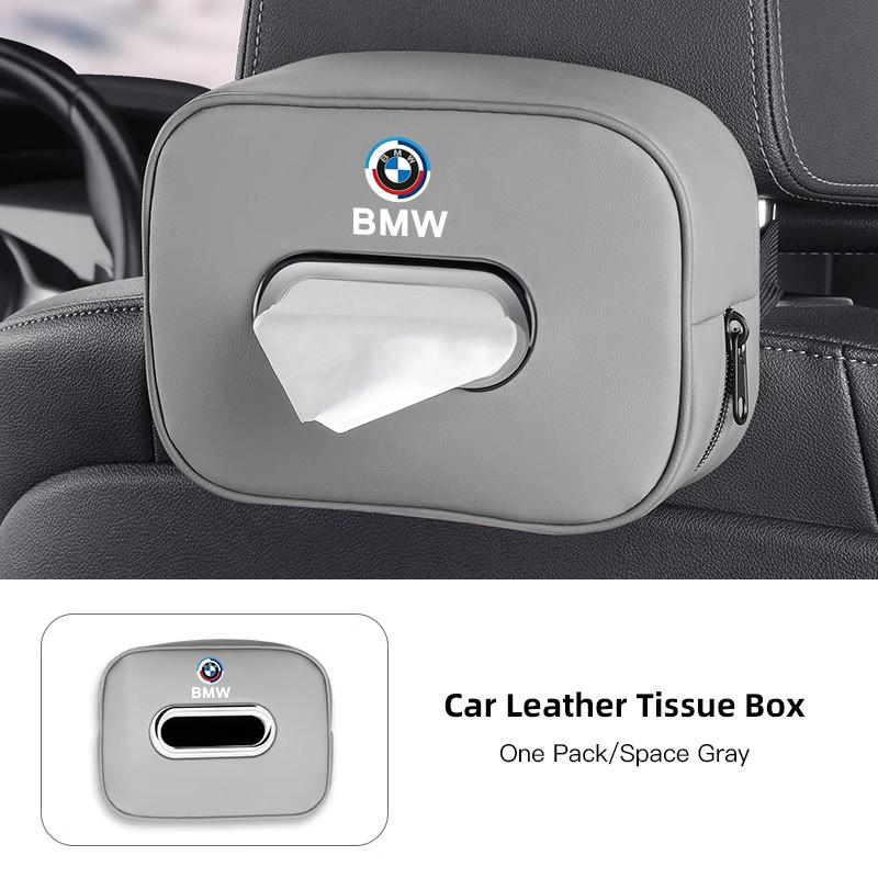 Car Tissue Box Holder Leather Car Armrest Napkin Case Sun Visor Backseat Bag For BMW F30 F10 X1 X2 X3 X4 E28 E90 F20 GT i4 M3 M5 NH8