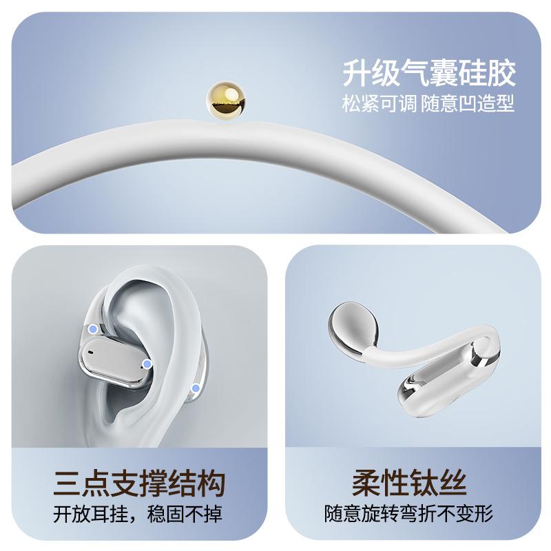 2025 Bluetooth Headset Q18 Color Screen Translatable Ear-hanging Headset Non-in-ear Noise Reduction Computer Headset